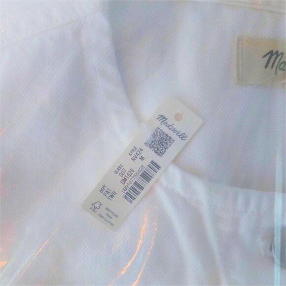 Madewell White Cropped Denim Vest – Airy Edition, Size M, NWT - Picture 6 of 6